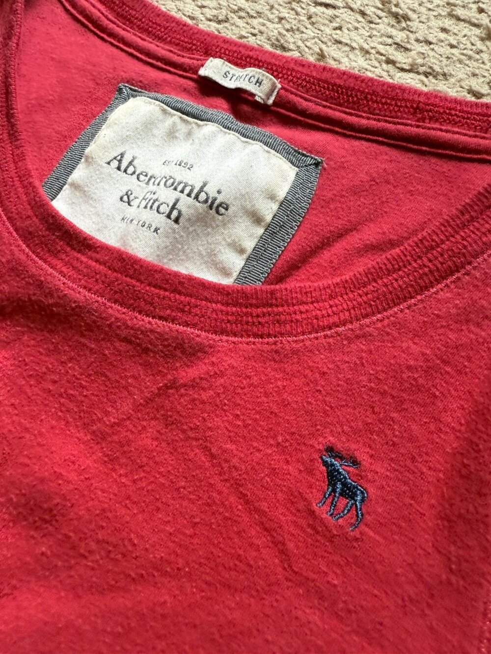 Abercrombie & Fitch Fitted Long Sleeve Top | Pink Stretch Basic Size L